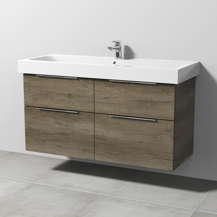 Sanipa 3way Waschtischunterbau für Keramik-Waschtisch iCon 120 cm, 4 Auszüge mit Aufsatzgriff