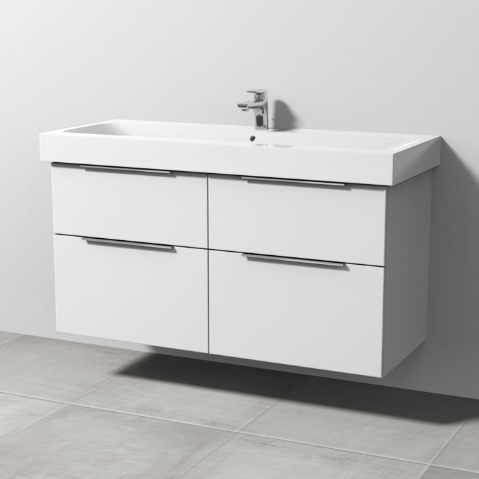 Sanipa 3way Waschtischunterbau für Keramik-Waschtisch iCon 120 cm, 4 Auszüge mit Aufsatzgriff