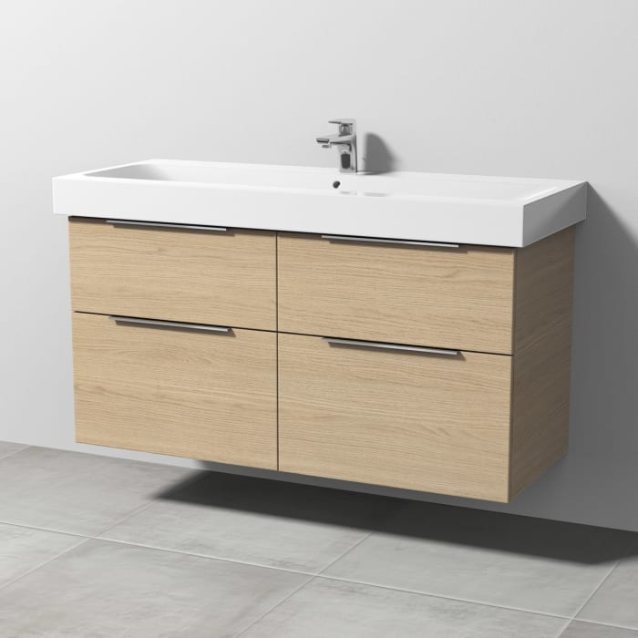 Sanipa 3way Waschtischunterbau für Keramik-Waschtisch iCon 120 cm, 4 Auszüge mit Aufsatzgriff