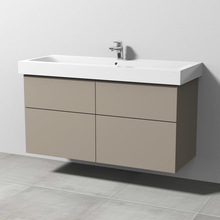 Sanipa 3way Waschtischunterbau für Keramik-Waschtisch iCon 120 cm, 4 Auszüge mit Push to open