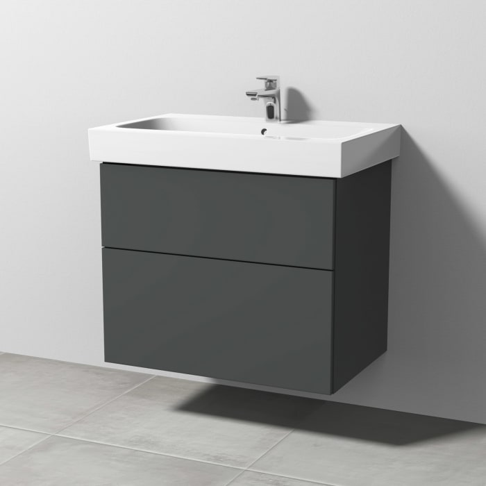 Sanipa 3way Waschtischunterbau für Keramik-Waschtisch iCon 75 cm, 2 Auszüge mit Push to open
