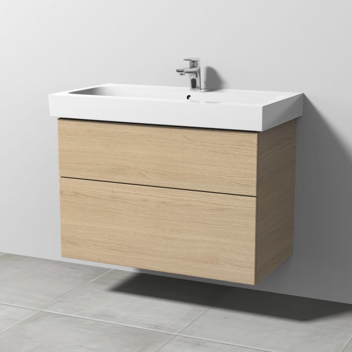 Sanipa 3way Waschtischunterbau für Keramik-Waschtisch iCon 90 cm, 2 Auszüge mit Push to open