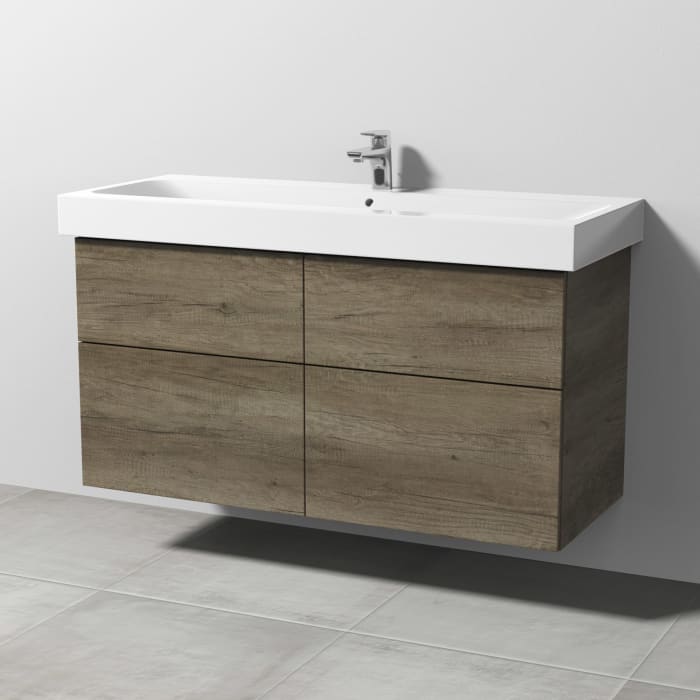Sanipa 3way Waschtischunterbau für Keramik-Waschtisch iCon 120 cm, 4 Auszüge mit Push to open