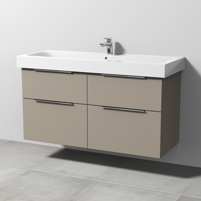 Sanipa 3way Waschtischunterbau für Keramik-Waschtisch iCon 120 cm, 4 Auszüge mit Aufsatzgriff