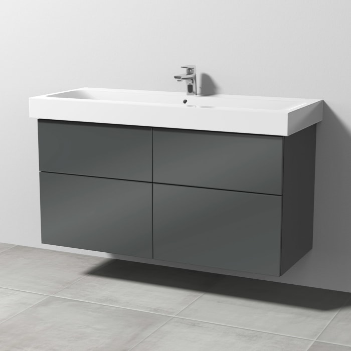 Sanipa 3way Waschtischunterbau für Keramik-Waschtisch iCon 120 cm, 4 Auszüge mit Aufsatzgriff