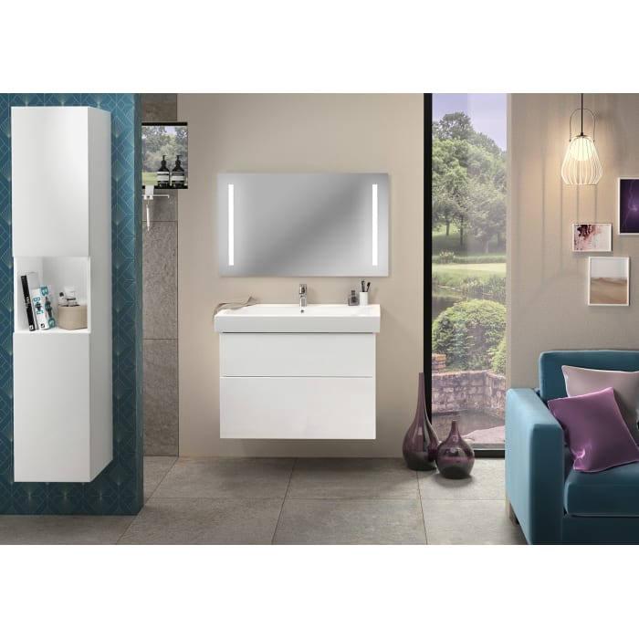 Sanipa 3way Waschtischunterbau für Keramik-Waschtisch iCon 90 cm, 2 Auszüge mit Aufsatzgriff