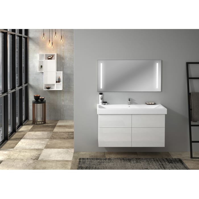 Sanipa 3way Waschtischunterbau für Keramik-Waschtisch iCon 120 cm, 4 Auszüge mit Aufsatzgriff