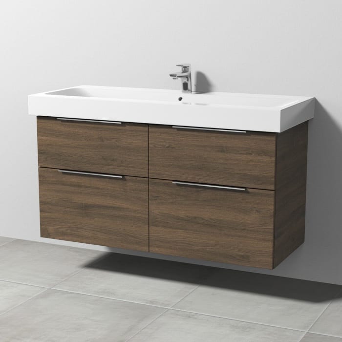 Sanipa 3way Waschtischunterbau für Keramik-Waschtisch iCon 120 cm, 4 Auszüge mit Aufsatzgriff