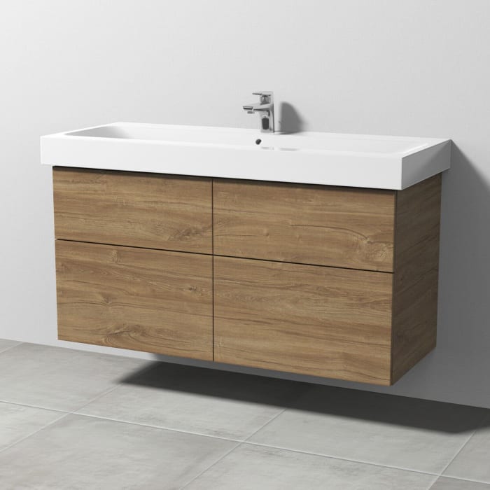 Sanipa 3way Waschtischunterbau für Keramik-Waschtisch iCon 120 cm, 4 Auszüge mit Push to open