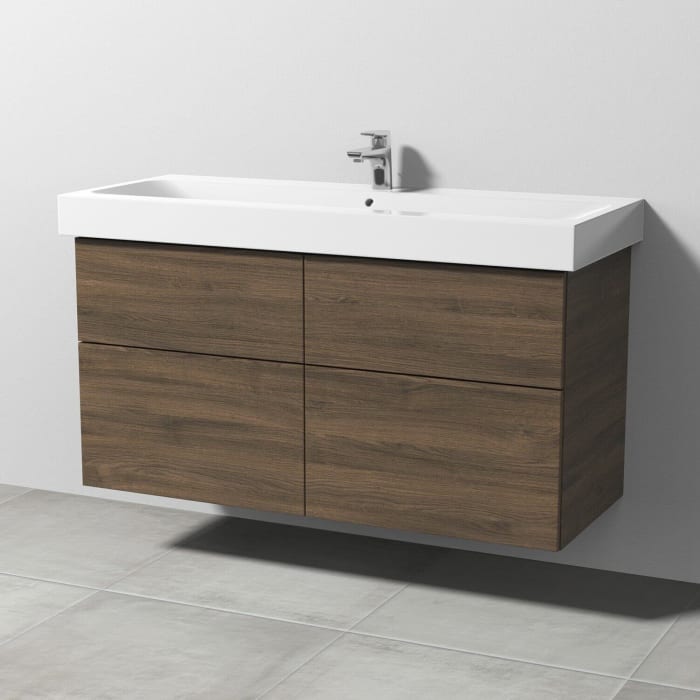 Sanipa 3way Waschtischunterbau für Keramik-Waschtisch iCon 120 cm, 4 Auszüge mit Push to open