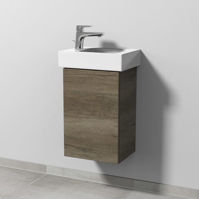 Sanipa 3way Waschtischunterbau für Keramik-Waschtisch iCon 38 cm , 1 Tür, Anschlag links, mit Push to open