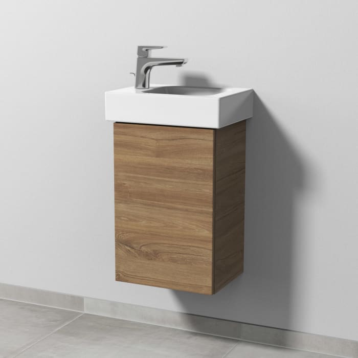 Sanipa 3way Waschtischunterbau für Keramik-Waschtisch iCon 38 cm , 1 Tür, Anschlag links, mit Push to open