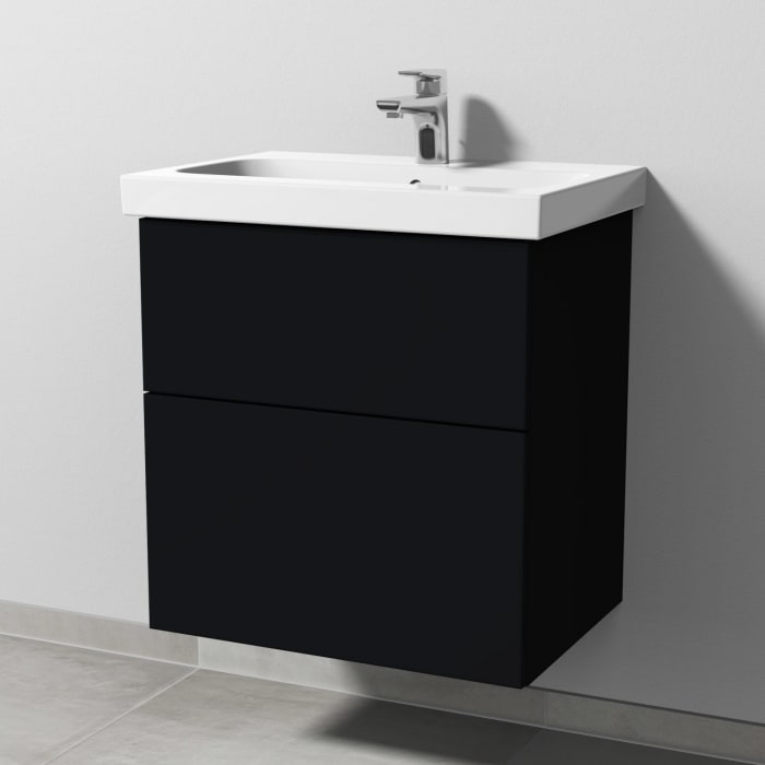 Sanipa 3way Waschtischunterbau für Keramik-Waschtisch iCon Light 60 cm, 2 Auszüge mit Push to open