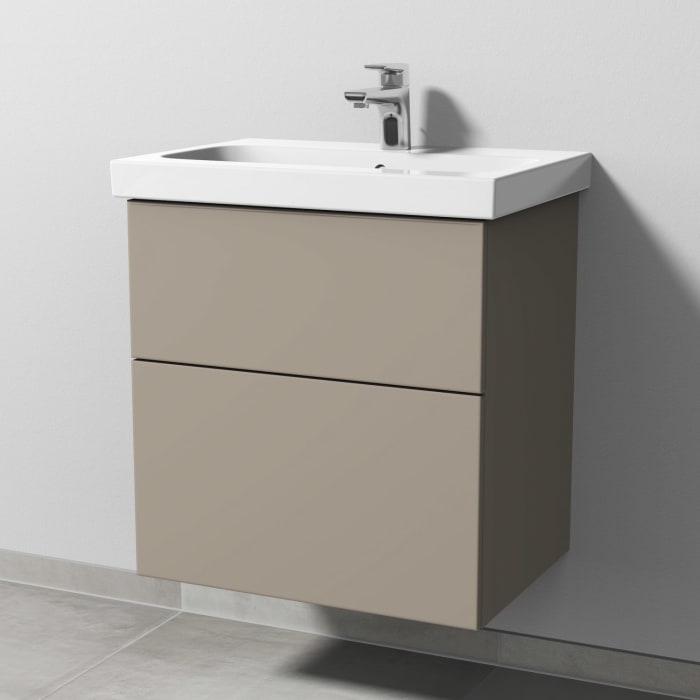 Sanipa 3way Waschtischunterbau für Keramik-Waschtisch iCon Light 60 cm, 2 Auszüge mit Push to open