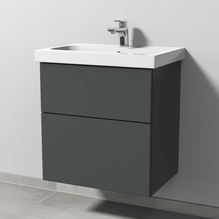 Sanipa 3way Waschtischunterbau für Keramik-Waschtisch iCon Light 60 cm, 2 Auszüge mit Push to open