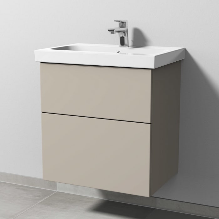 Sanipa 3way Waschtischunterbau für Keramik-Waschtisch iCon Light 60 cm, 2 Auszüge mit Push to open