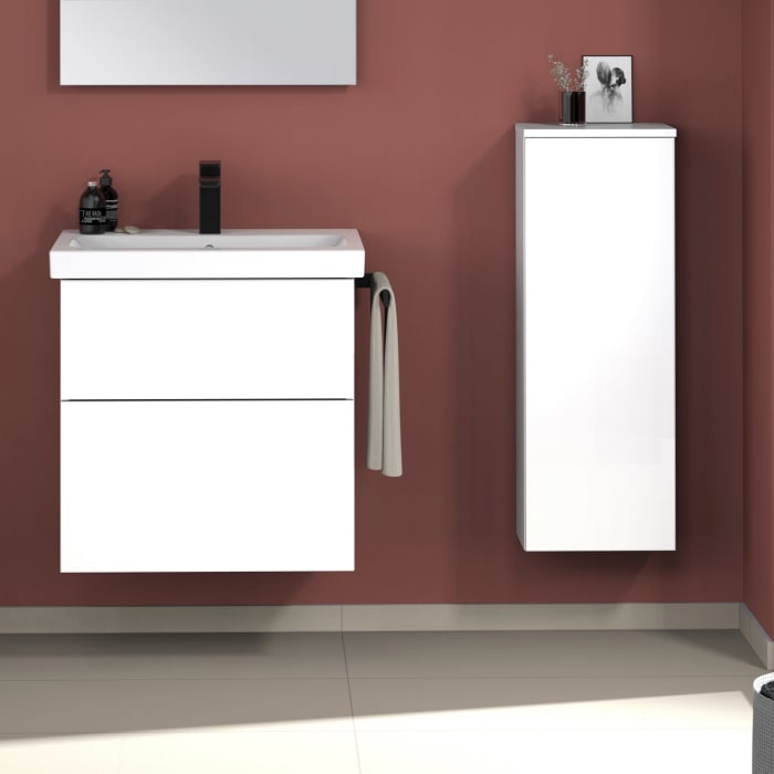 Sanipa 3way Waschtischunterbau für Keramik-Waschtisch iCon Light 60 cm, 2 Auszüge mit Push to open