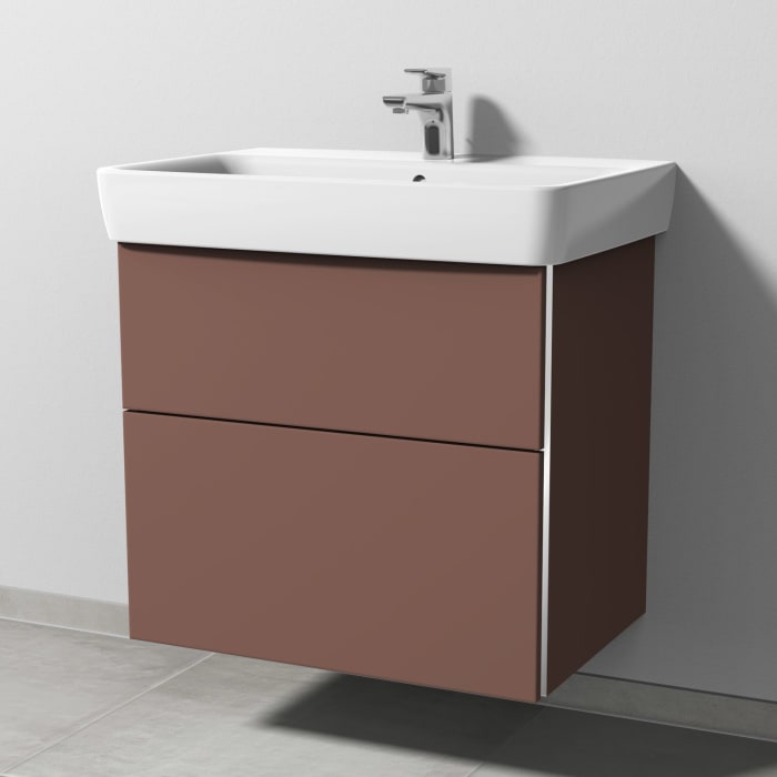 Sanipa 3way Waschtischunterbau für Keramik-Waschtisch Renova Plan 70 cm, 2 Auszüge mit Griffleisten