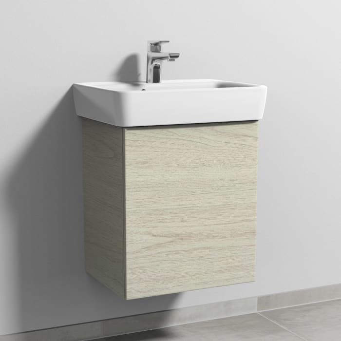 Sanipa 3way Waschtischunterbau für Keramik-Waschtisch Renova Plan 50 cm, 1 Tür, Anschlag rechts, mit Push to open