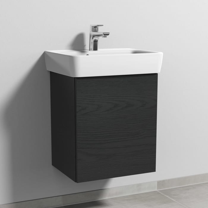 Sanipa 3way Waschtischunterbau für Keramik-Waschtisch Renova Plan 50 cm, 1 Tür, Anschlag rechts, mit Push to open