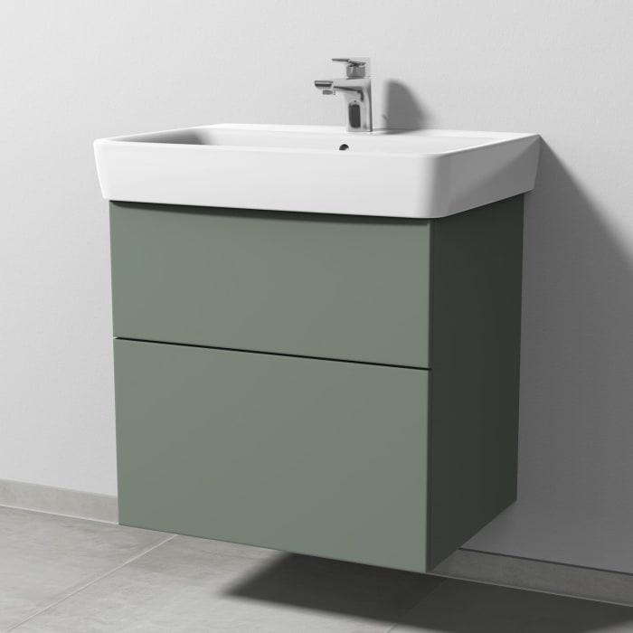 Sanipa 3way Waschtischunterbau für Keramik-Waschtisch Renova Plan 65 cm, 2 Auszüge mit Push to open