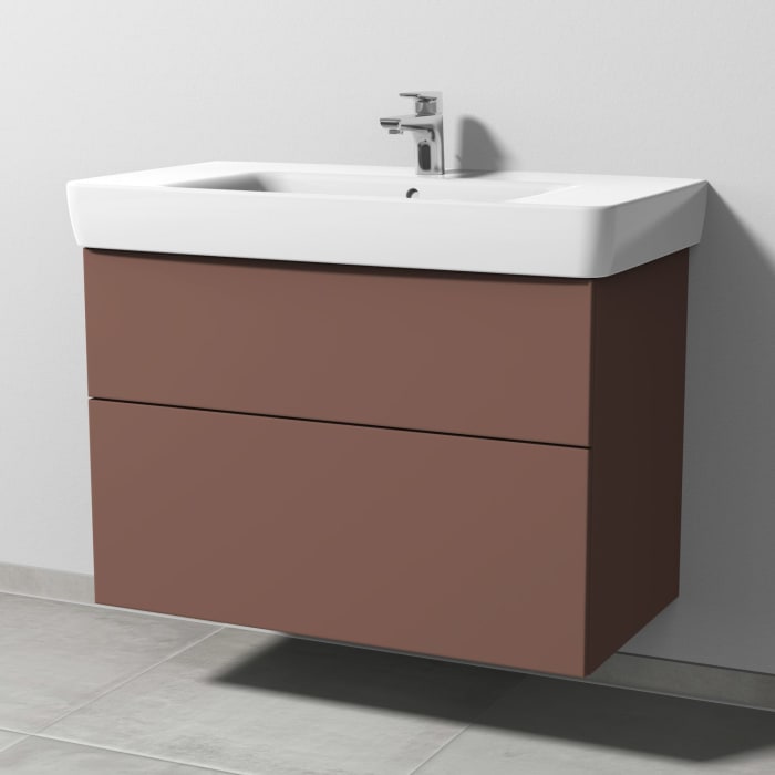 Sanipa 3way Waschtischunterbau für Keramik-Waschtisch Renova Plan 90 cm, 2 Auszüge mit Push to open