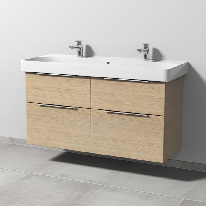 Sanipa 3way Waschtischunterbau für Keramik-Waschtisch Smyle Square 120 cm, 4 Auszüge mit Aufsatzgriff