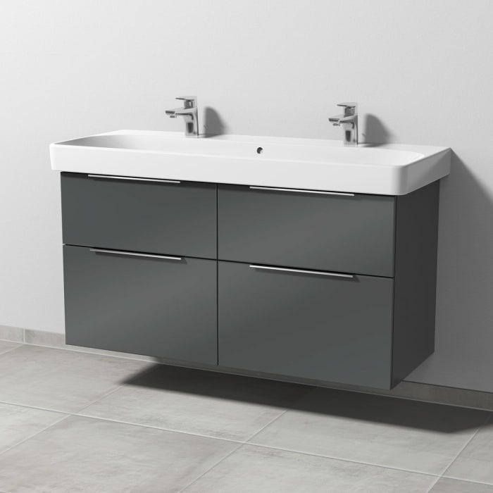 Sanipa 3way Waschtischunterbau für Keramik-Waschtisch Smyle Square 120 cm, 4 Auszüge mit Aufsatzgriff