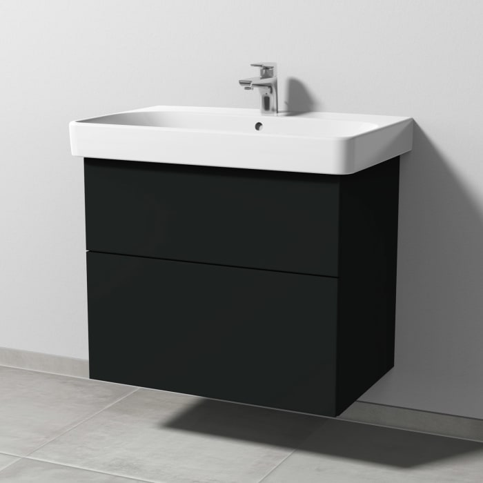 Sanipa 3way Waschtischunterbau für Keramik-Waschtisch Smyle Square 75 cm, 2 Auszüge mit Push to open