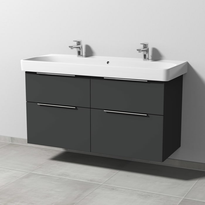 Sanipa 3way Waschtischunterbau für Keramik-Waschtisch Smyle Square 120 cm, 4 Auszüge mit Aufsatzgriff