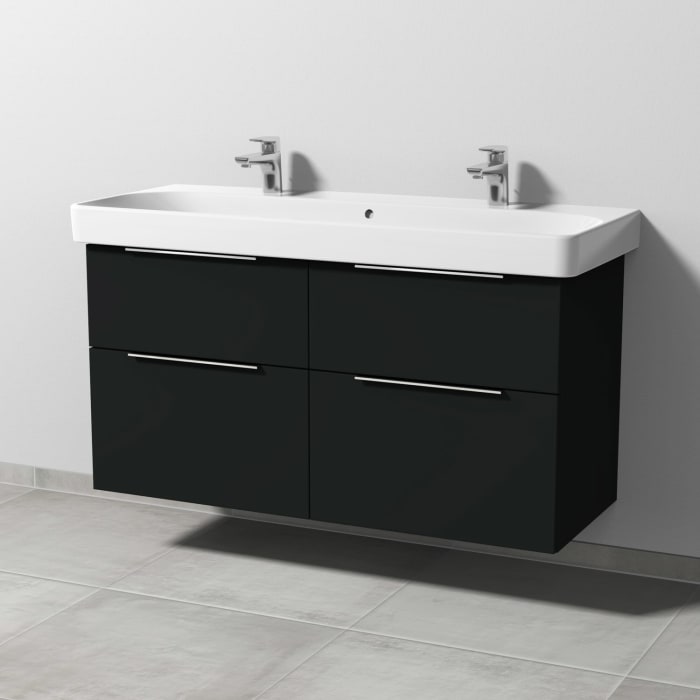 Sanipa 3way Waschtischunterbau für Keramik-Waschtisch Smyle Square 120 cm, 4 Auszüge mit Aufsatzgriff