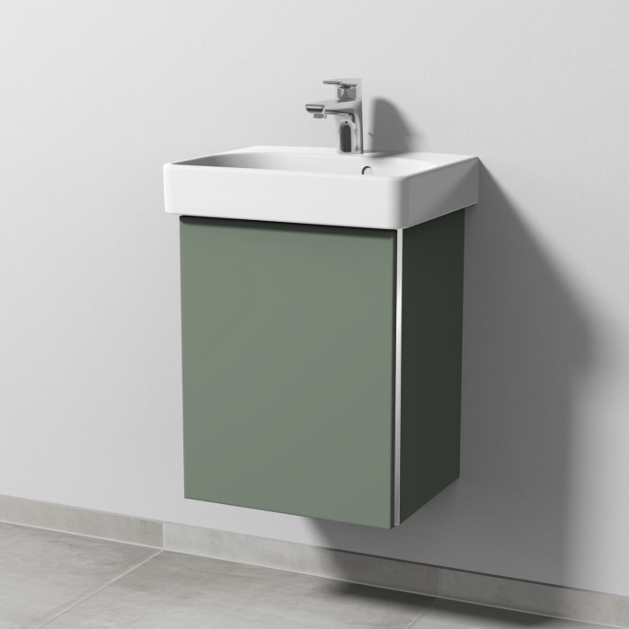Sanipa 3way Waschtischunterbau für Keramik-Waschtisch Smyle Square 45 cm, 1 Tür, Anschlag links, mit Griffleiste