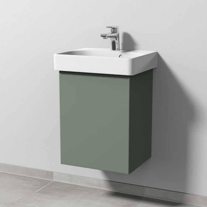 Sanipa 3way Waschtischunterbau für Keramik-Waschtisch Smyle Square 45 cm, 1 Tür, Anschlag links, mit Push to open