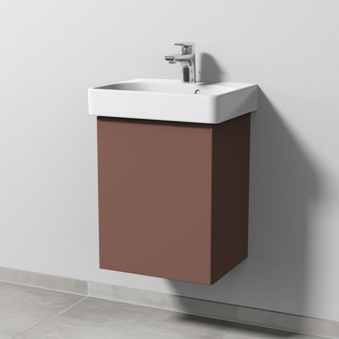 Sanipa 3way Waschtischunterbau für Keramik-Waschtisch Smyle Square 45 cm, 1 Tür, Anschlag links, mit Push to open