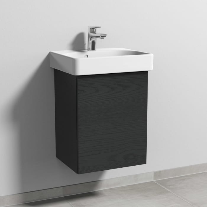 Sanipa 3way Waschtischunterbau für Keramik-Waschtisch Smyle Square 45 cm, 1 Tür, Anschlag rechts, mit Push to open