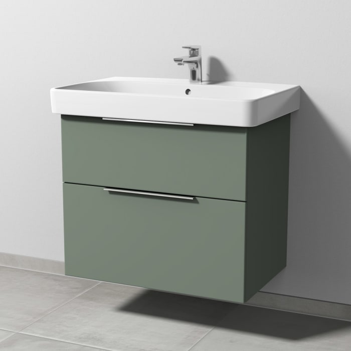 Sanipa 3way Waschtischunterbau für Keramik-Waschtisch Smyle Square 75 cm, 2 Auszüge mit Aufsatzgriff