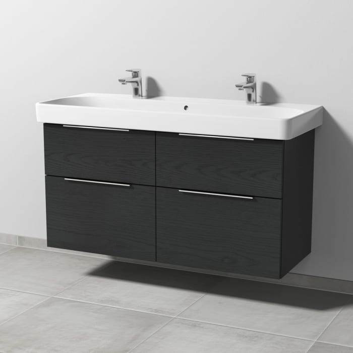 Sanipa 3way Waschtischunterbau für Keramik-Waschtisch Smyle Square 120 cm, 4 Auszüge mit Aufsatzgriff