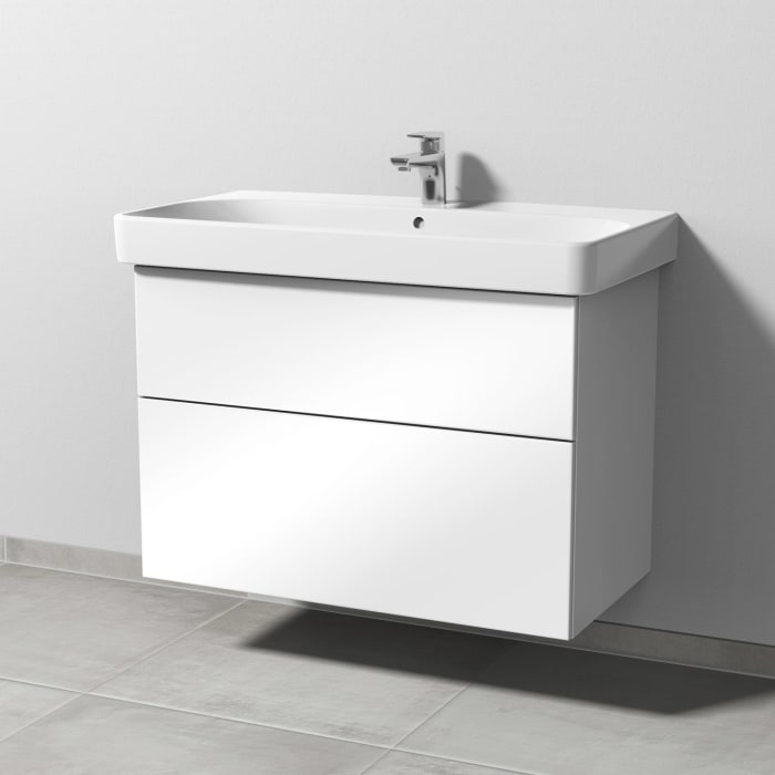 Sanipa 3way Waschtischunterbau für Keramik-Waschtisch Smyle Square 90 cm, 2 Auszüge mit Push to open