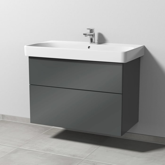 Sanipa 3way Waschtischunterbau für Keramik-Waschtisch Smyle Square 90 cm, 2 Auszüge mit Push to open