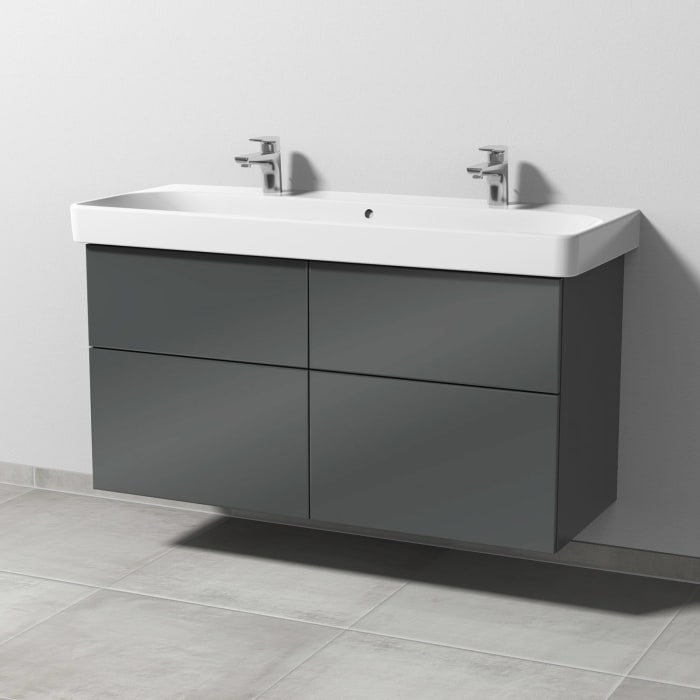 Sanipa 3way Waschtischunterbau für Keramik-Waschtisch Smyle Square 120 cm, 4 Auszüge mit Push to open