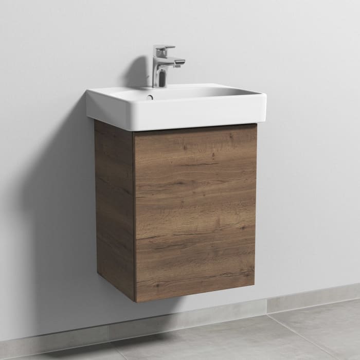 Sanipa 3way Waschtischunterbau für Keramik-Waschtisch Smyle Square 45 cm, 1 Tür, Anschlag rechts, mit Push to open