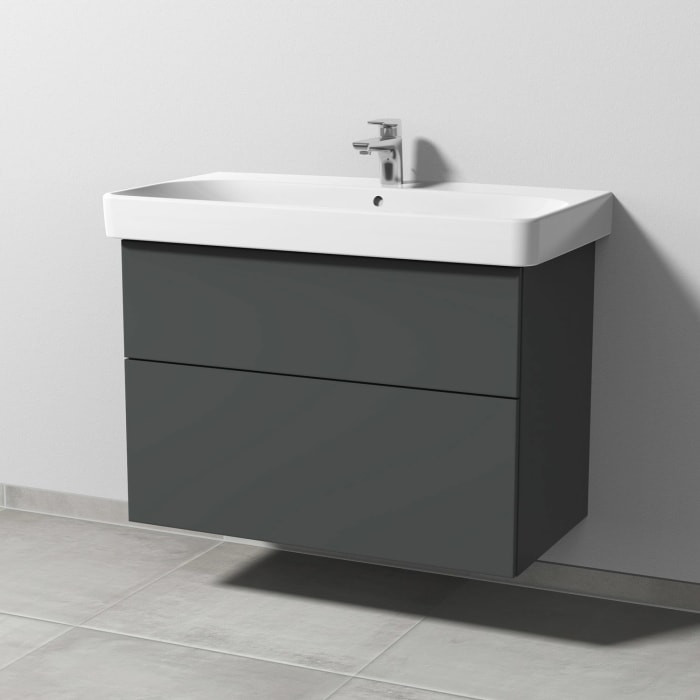 Sanipa 3way Waschtischunterbau für Keramik-Waschtisch Smyle Square 90 cm, 2 Auszüge mit Push to open