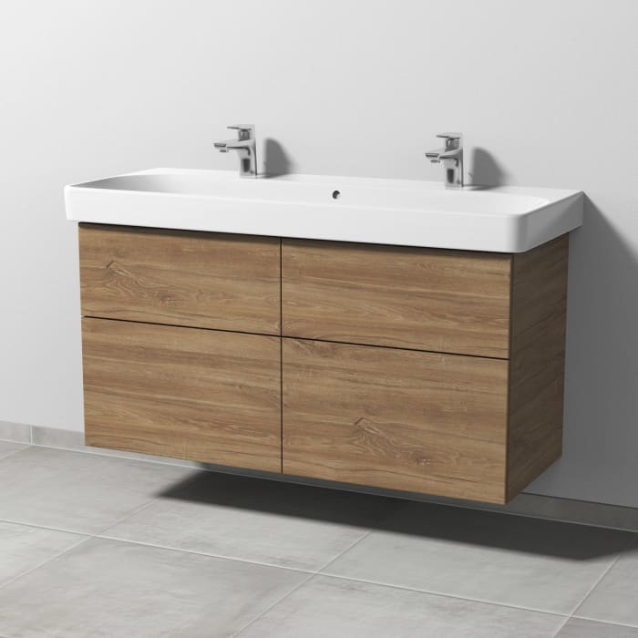 Sanipa 3way Waschtischunterbau für Keramik-Waschtisch Smyle Square 120 cm, 4 Auszüge mit Push to open