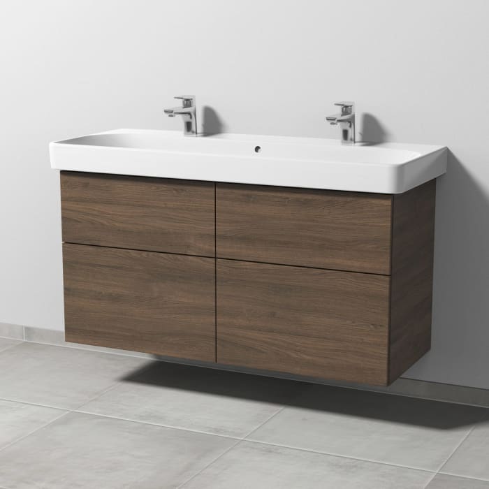Sanipa 3way Waschtischunterbau für Keramik-Waschtisch Smyle Square 120 cm, 4 Auszüge mit Push to open