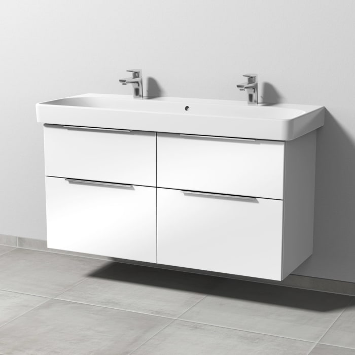 Sanipa 3way Waschtischunterbau für Keramik-Waschtisch Smyle Square 120 cm, 4 Auszüge mit Aufsatzgriff
