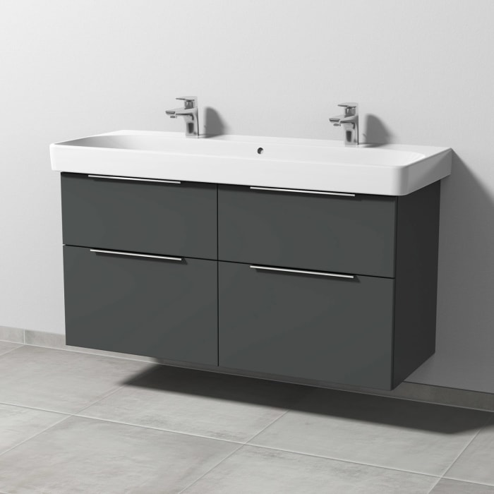 Sanipa 3way Waschtischunterbau für Keramik-Waschtisch Smyle Square 120 cm, 4 Auszüge mit Aufsatzgriff