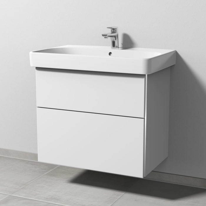 Sanipa 3way Waschtischunterbau für Keramik-Waschtisch Smyle Square 75 cm, 2 Auszüge mit Griffleisten