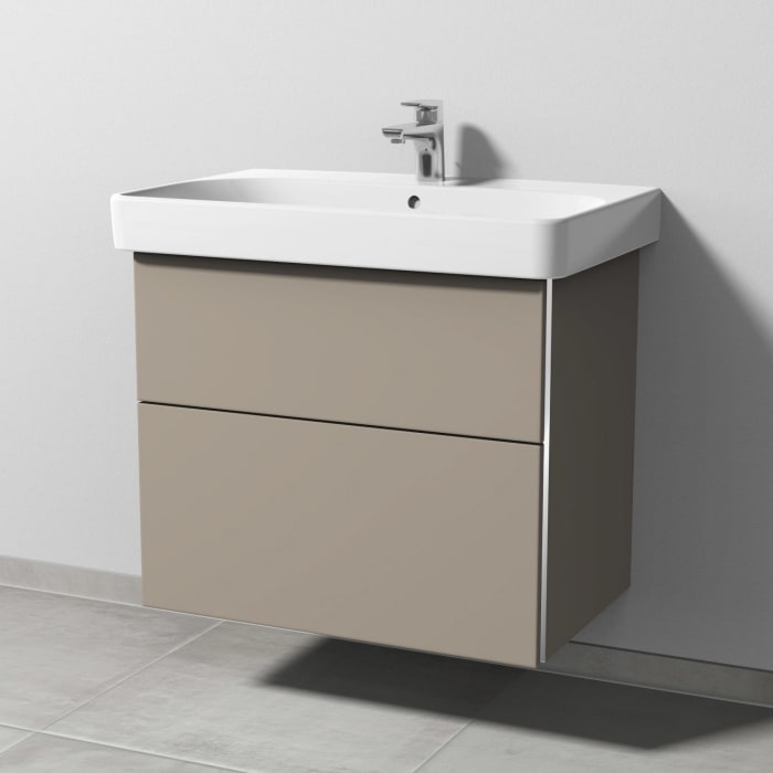 Sanipa 3way Waschtischunterbau für Keramik-Waschtisch Smyle Square 75 cm, 2 Auszüge mit Griffleisten