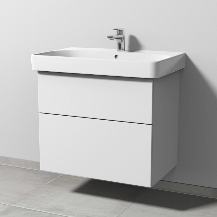 Sanipa 3way Waschtischunterbau für Keramik-Waschtisch Smyle Square 75 cm, 2 Auszüge mit Push to open