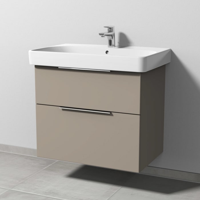 Sanipa 3way Waschtischunterbau für Keramik-Waschtisch Smyle Square 75 cm, 2 Auszüge mit Aufsatzgriff